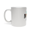 Mom Floral Metallic Mug — Silver/Gold Sparkle Coffee Cup ("MOM" Sunflower Design)