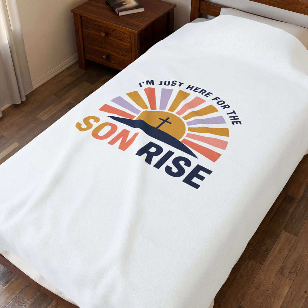 Son Rise Sunrise Christian Easter Velveteen Blanket | Faith-Based Humor