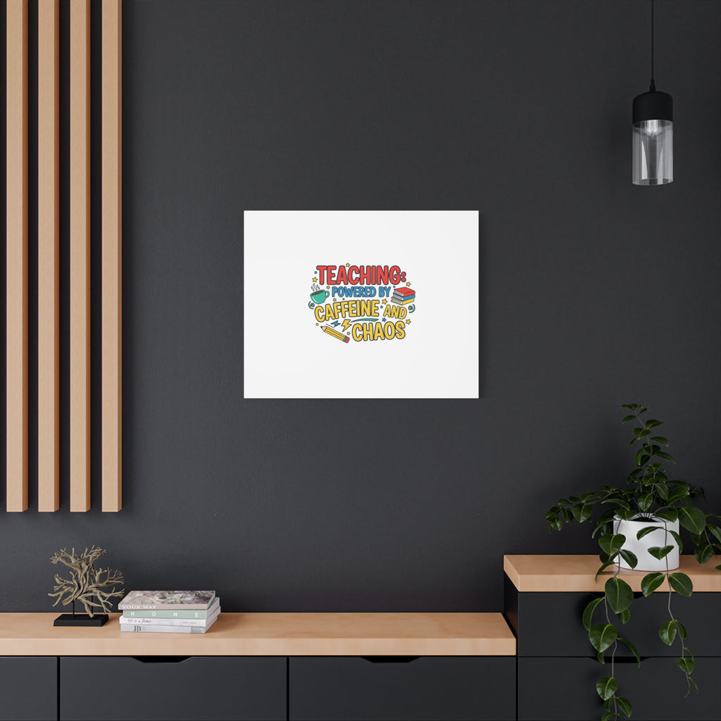 Teaching: Powered by Caffeine and Chaos Canvas | Teacher Appreciation Gifts