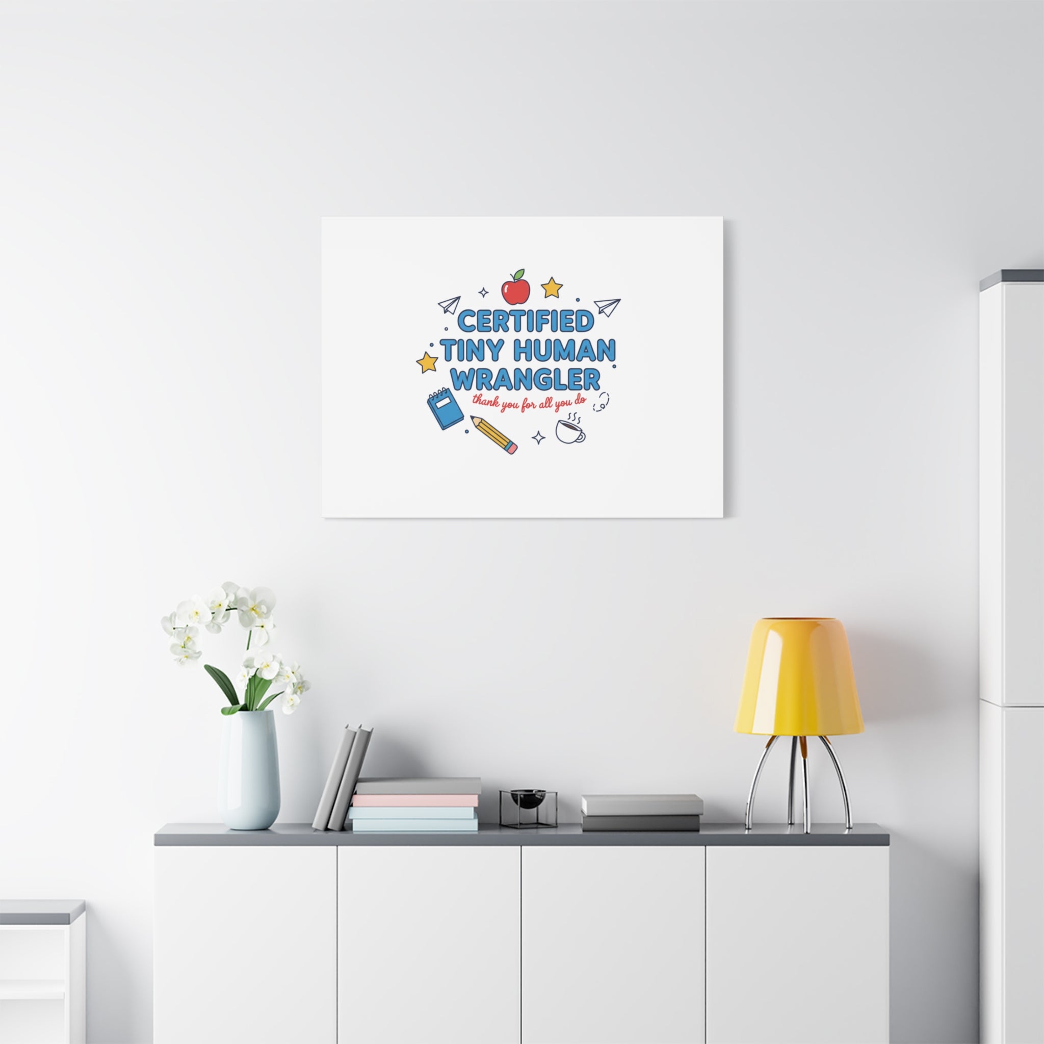 Certified Tiny Human Wrangler Canvas | teacher appreciation gifts, teacher life