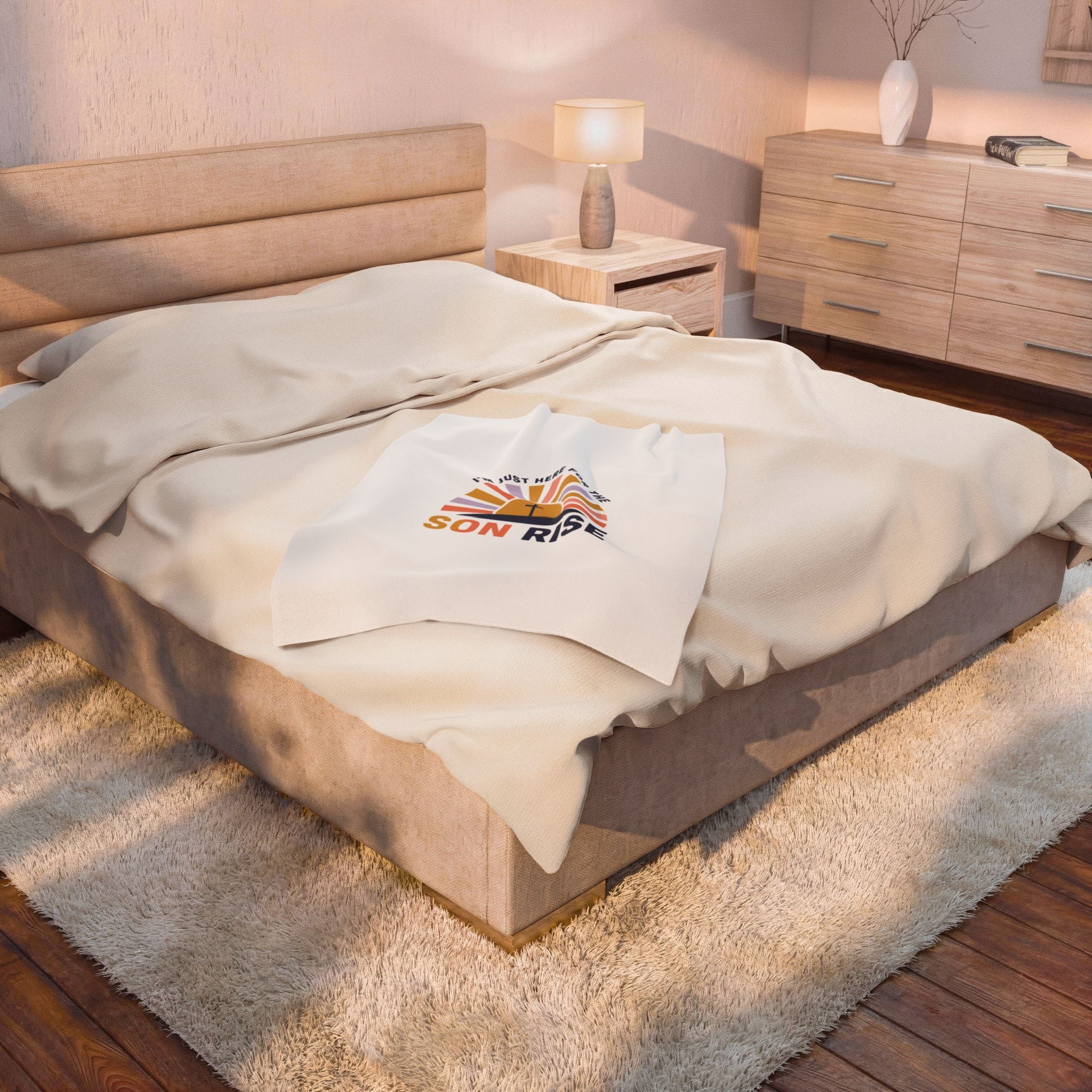 Son Rise Sunrise Christian Easter Velveteen Blanket | Faith-Based Humor