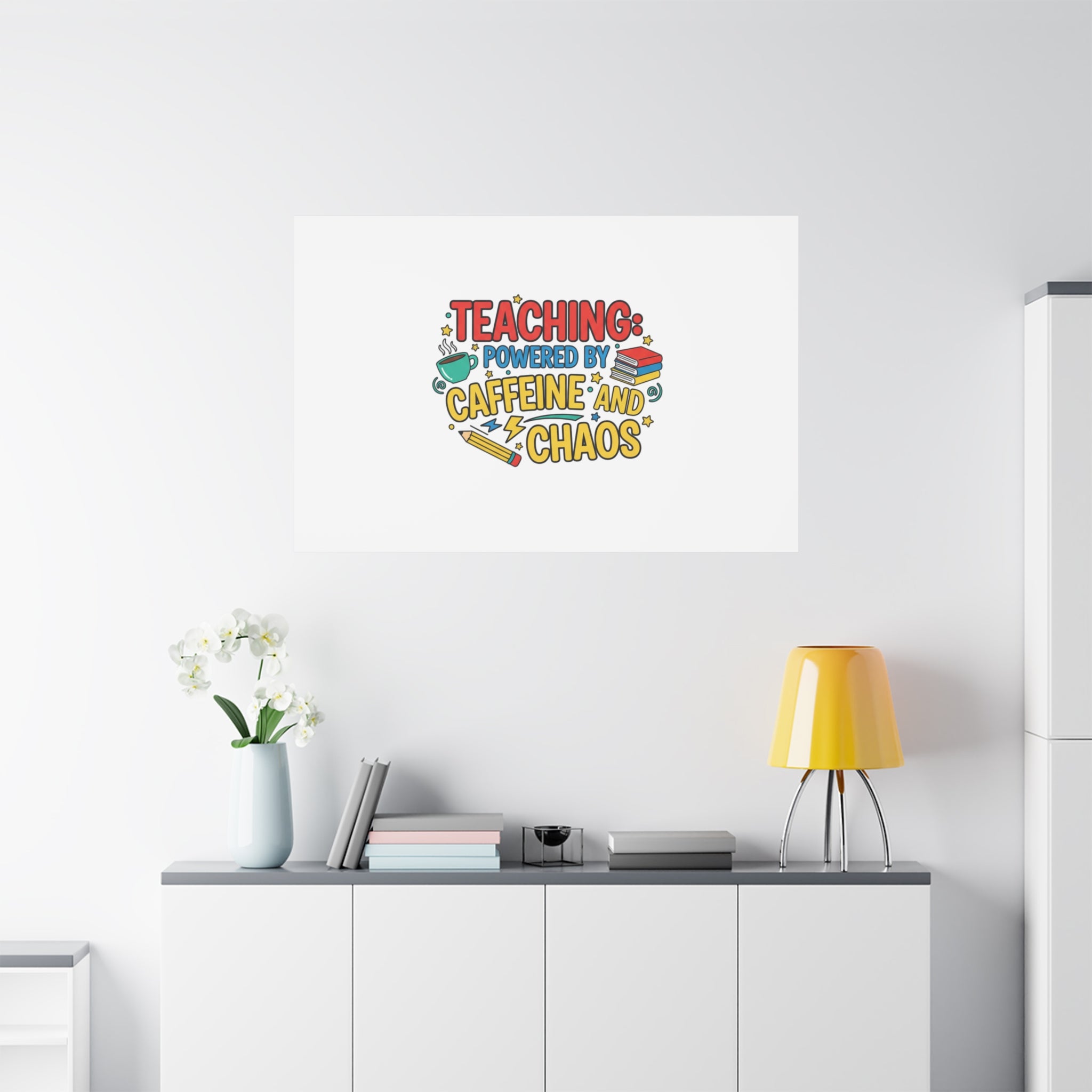 Teaching: Powered by Caffeine and Chaos Canvas | Teacher Appreciation Gifts