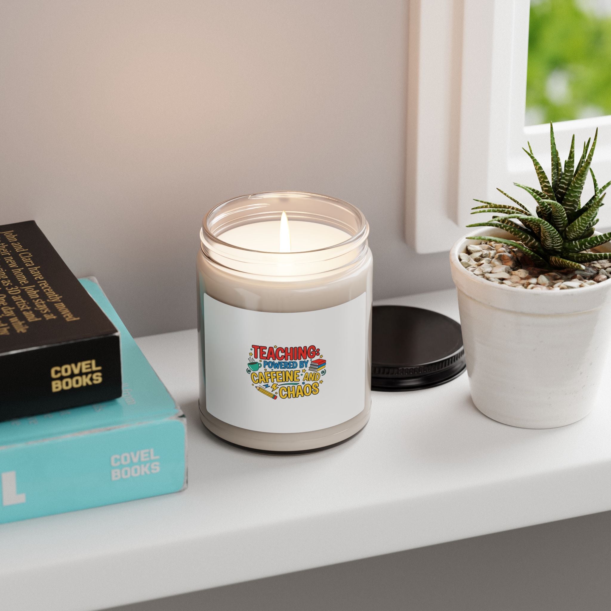 Teaching Powered by Caffeine and Chaos Soy Candle | Teacher Appreciation, Teacher Life