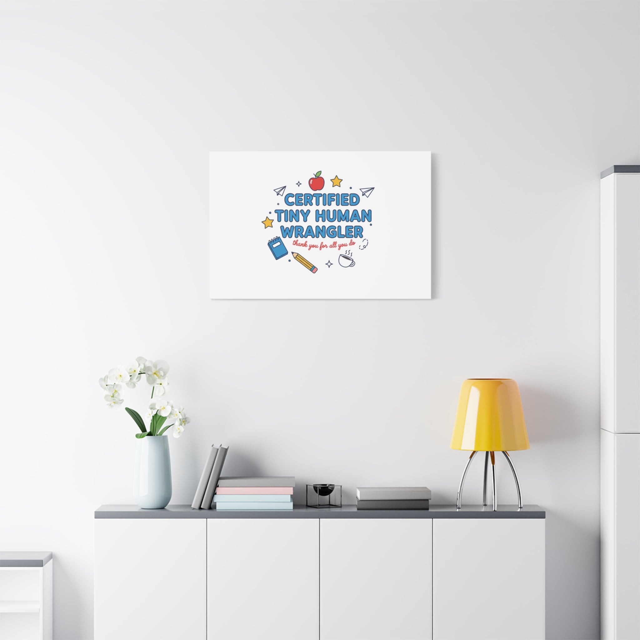 Certified Tiny Human Wrangler Canvas | teacher appreciation gifts, teacher life