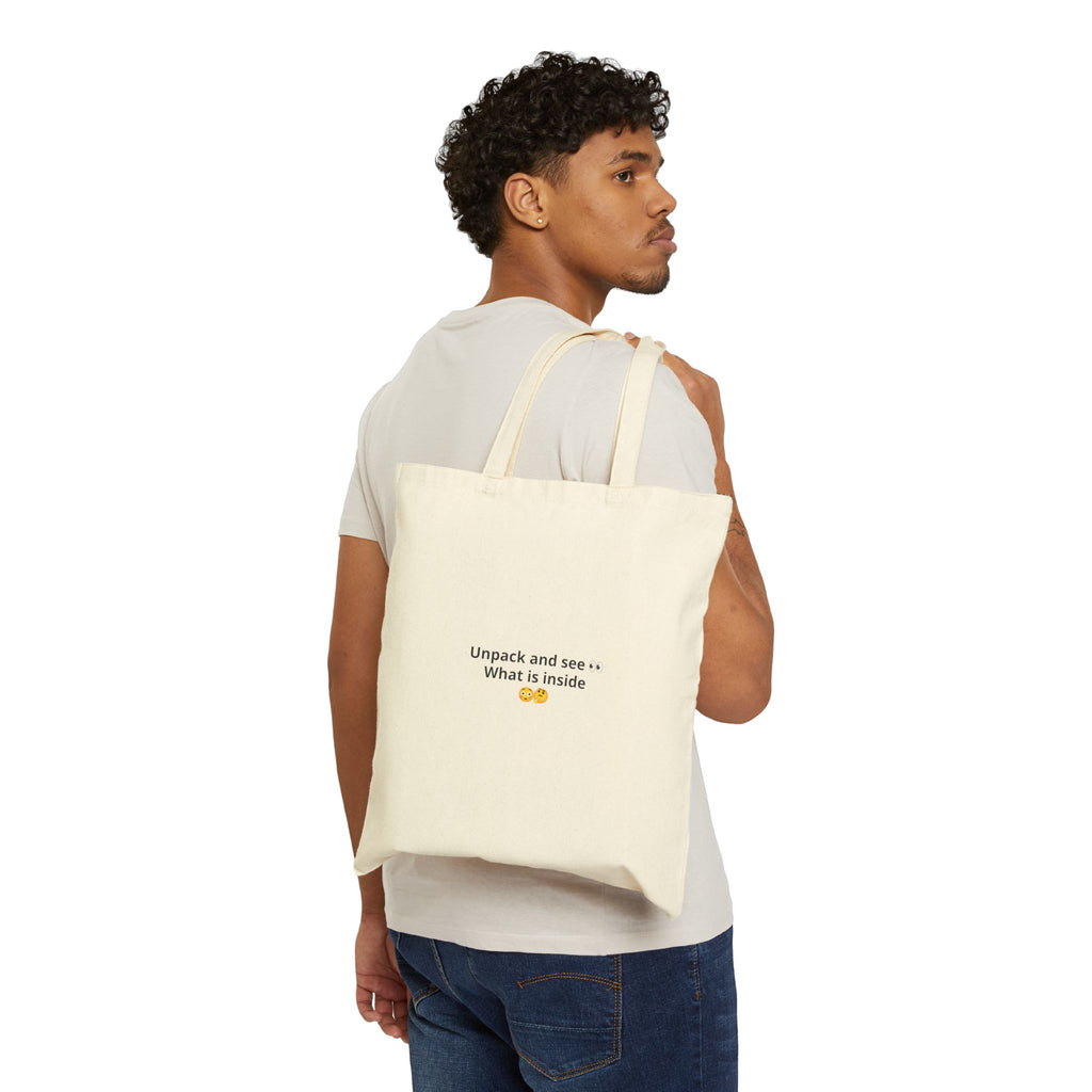 Tote Bag — "Unpack and see what’s inside" Minimal Canvas Shopper
