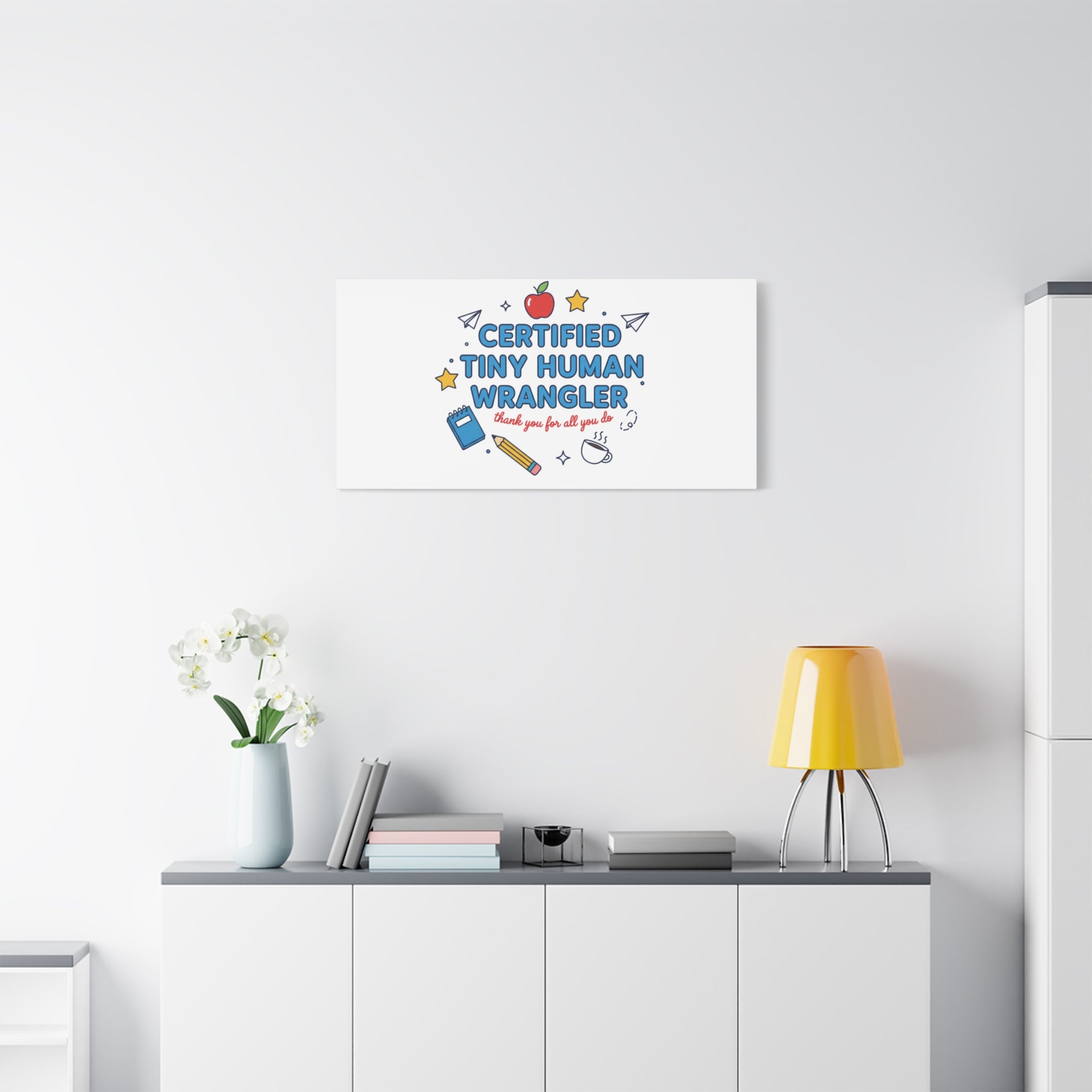 Certified Tiny Human Wrangler Canvas | teacher appreciation gifts, teacher life