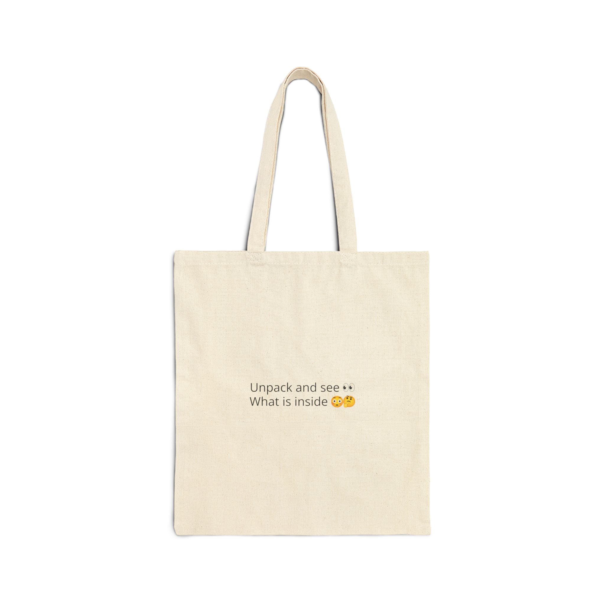 Tote Bag — "Unpack and see what’s inside" Minimal Canvas Shopper