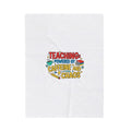 Teaching Powered by Caffeine and Chaos Velveteen Plush Blanket | teacher appreciation gifts, teacher life