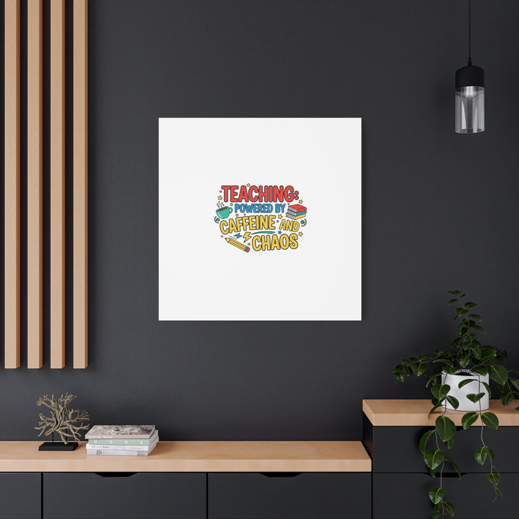 Teaching: Powered by Caffeine and Chaos Canvas | Teacher Appreciation Gifts