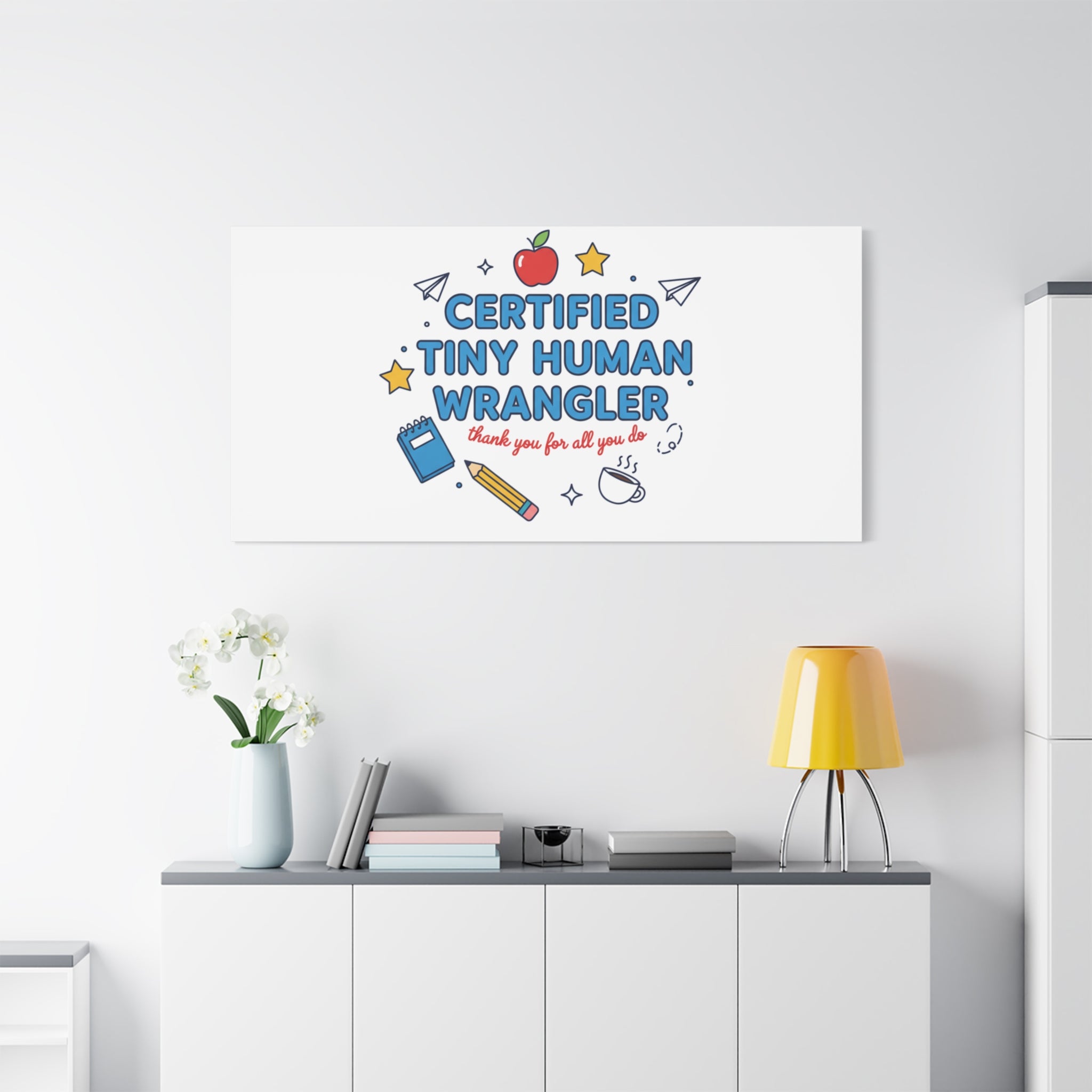Certified Tiny Human Wrangler Canvas | teacher appreciation gifts, teacher life