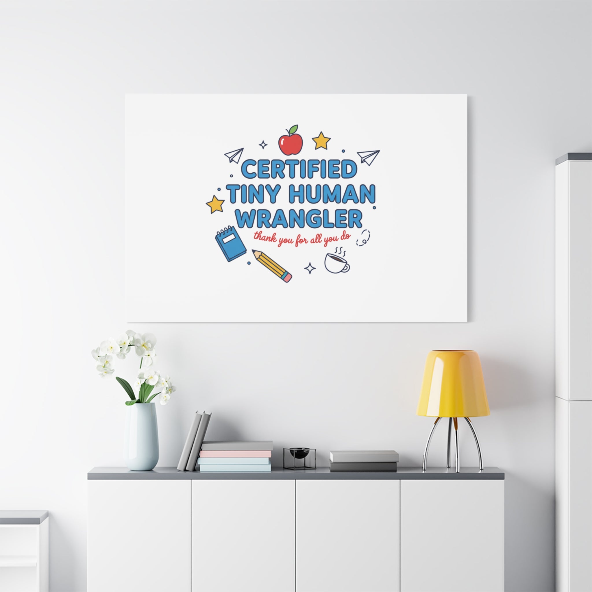 Certified Tiny Human Wrangler Canvas | teacher appreciation gifts, teacher life
