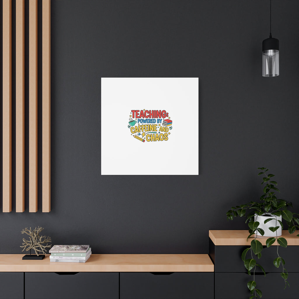 Teaching: Powered by Caffeine and Chaos Canvas | Teacher Appreciation Gifts