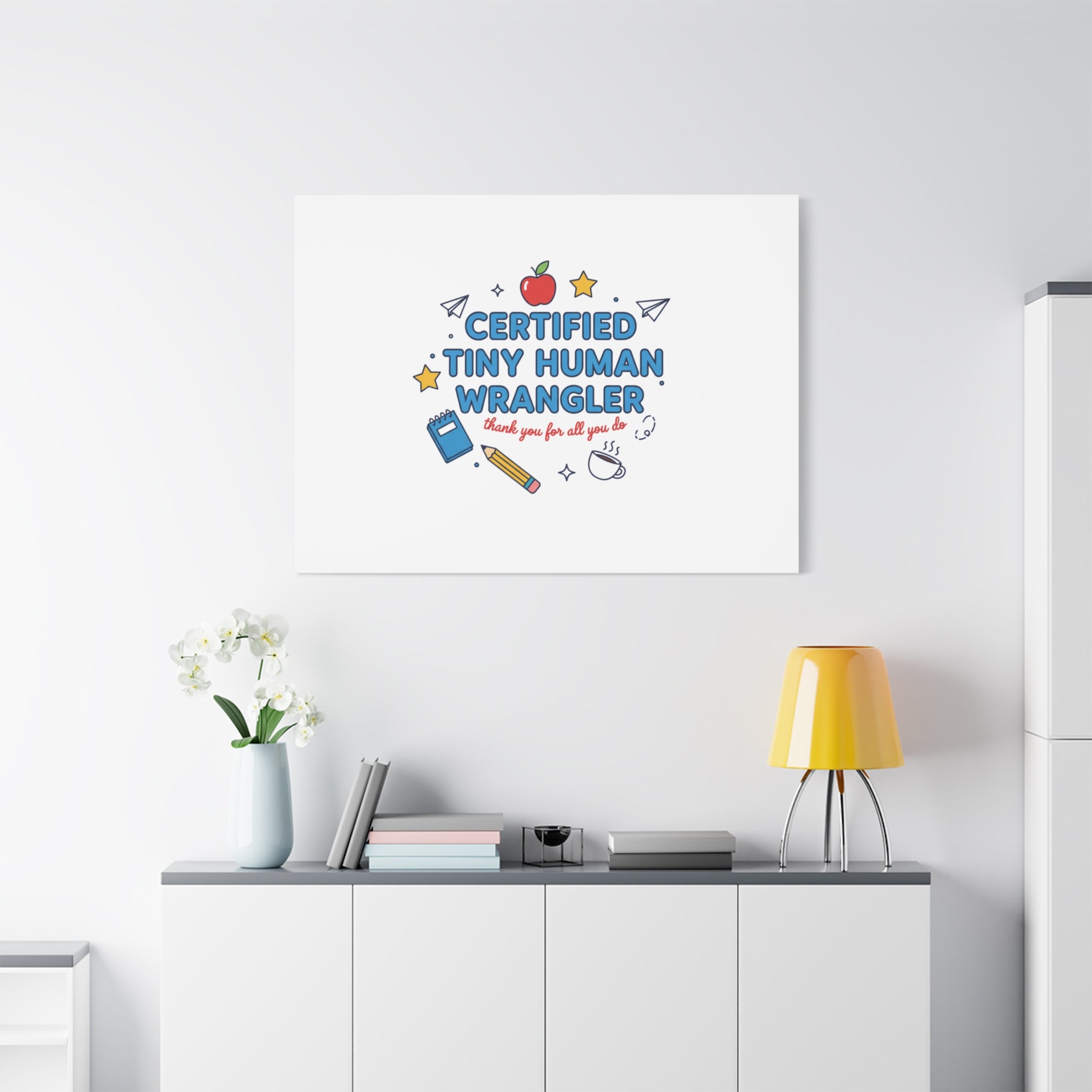 Certified Tiny Human Wrangler Canvas | teacher appreciation gifts, teacher life