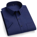 2024 NEW IN Summer Men's Shirt Non-Ironing Anti-Wrinkle Business Casual Solid Color Elastic Smooth Short Sleeves Work Social